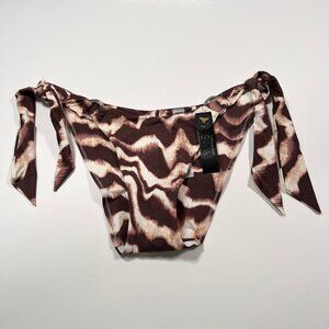 Victoria Secret Medium M Side Sash Tie Cheeky Bikini Bottom Logo Wavy Zebra